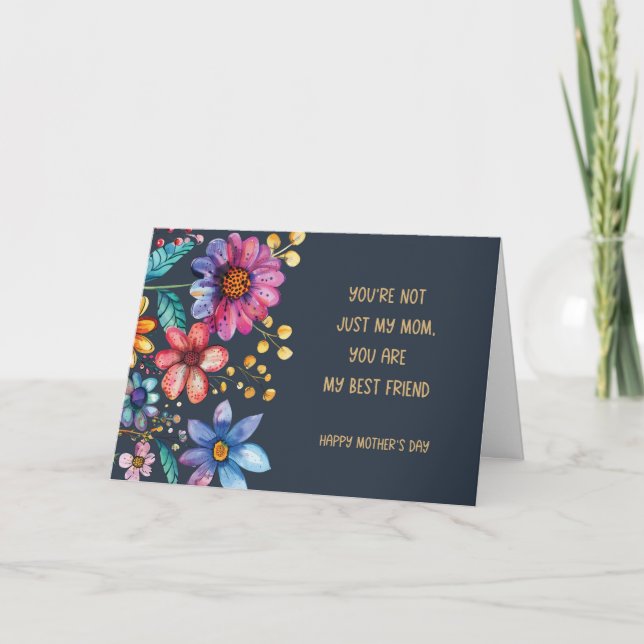 Mother's Day Fun Whimsical Floral Design Card (Front)