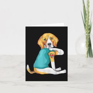 Mothers Day Funny Dog Mum Beagle I Love Mum Tattoo Card