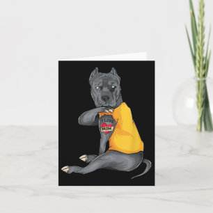 Mothers Day Funny Dog Pitbull I Love Mum Tattoo Gi Card