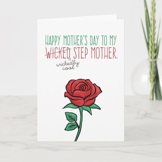 Mom Card for Step-mother from Stepdaughter or Stepson Step Mom Card for Mothers Day Stepmother Greeting Card