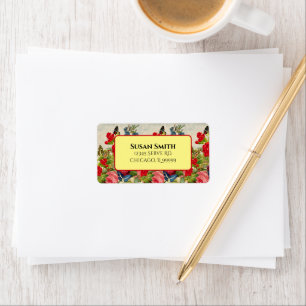 Mother's Day Garden Carnations Rose Return Address Label