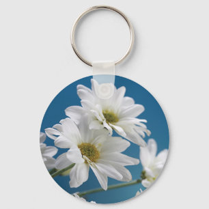 Mother's Day Garden of Love, Daisies, Blue Sky Key Ring