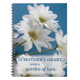 Mother's Day Garden of Love, Daisies, Blue Sky Notebook