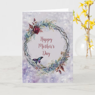 Mothers Day General with Pretty Wreath Butterfly Card