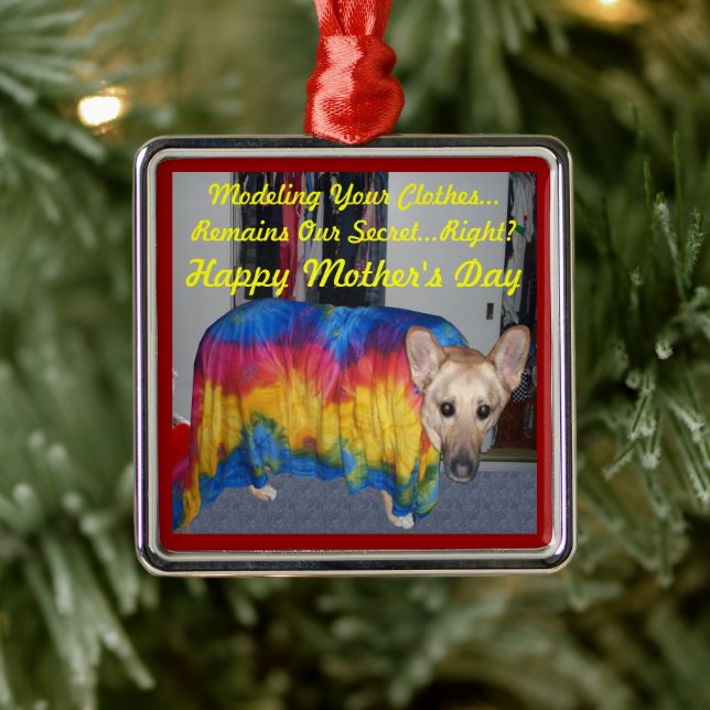 Mothers Day German Shepherd Dog Modelling Clothes Metal Tree Decoration (Tree)