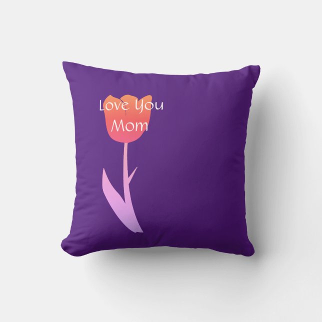 Mother's Day Gift 2022 Custom Text Purple Floral Cushion (Front)