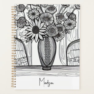 Mother's Day Gift Abstract Floral Art Undated Planner