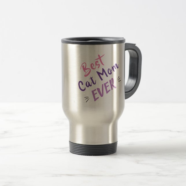 Mother's Day Gift Best Cat Mum Ever Travel Mug (Front Right)