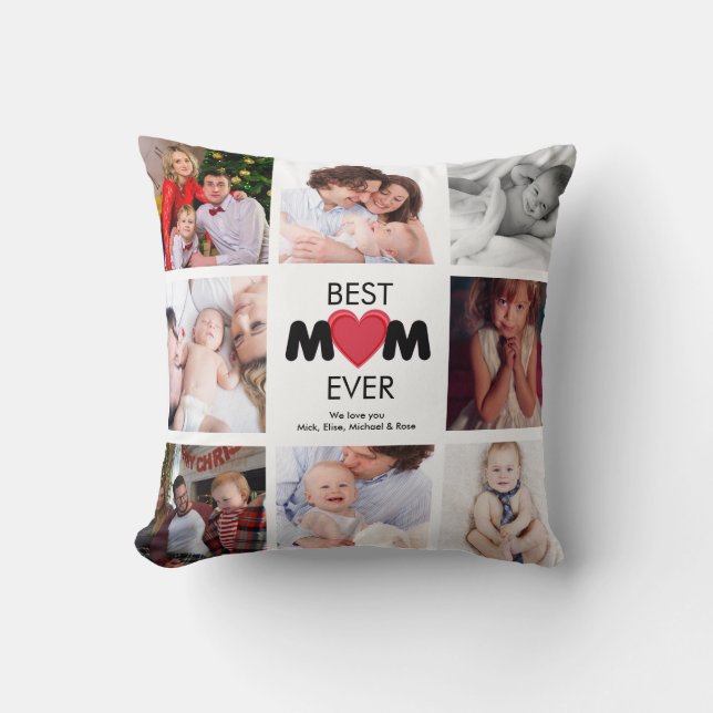 Mother's Day Gift  BEST MOM EVER Custom Photo  Cushion (Front)