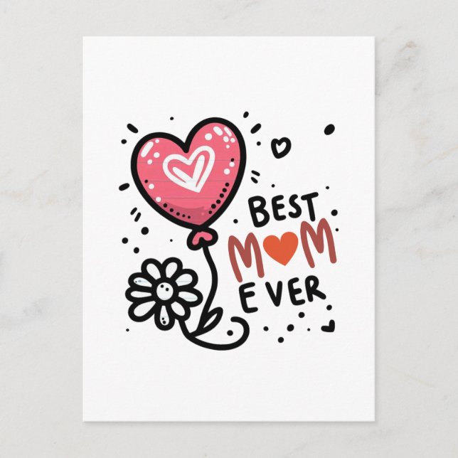 Mother's Day Gift | Best Mum Ever Postcard (Front)