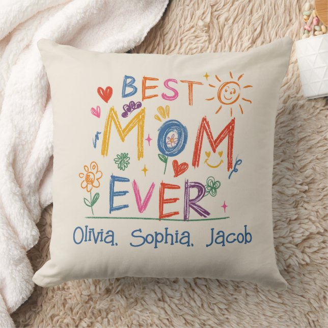 Mother's Day Gift, Custom Best Mum Ever Cushion (Blanket)