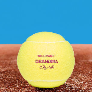 Mother's Day Gift for Best Grandma - Floral Pink Tennis Balls
