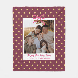 Mother's Day Gift for Best Mum Custom Photo Fleece Blanket