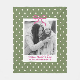 Mother's Day Gift for Best Mum Ever Custom Photo Fleece Blanket