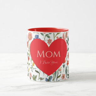 Mother's Day,Gift for Mum,I Love You,Flowers Patte Mug