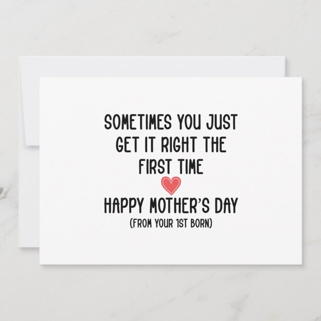 Mothers Day Gift From First Born Gift for Mum Pers Invitation (Front)