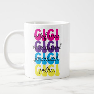 Mother's Day Gift Gigi Retro Kids Names Giant Coff Large Coffee Mug