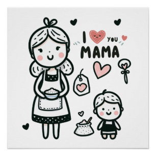 Mother's Day Gift   I Love You Mama Poster