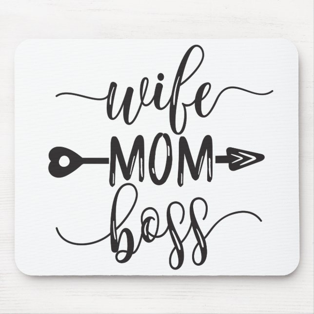 Mother's Day Gift Ideas Wife Mum Boss Mouse Mat (Front)