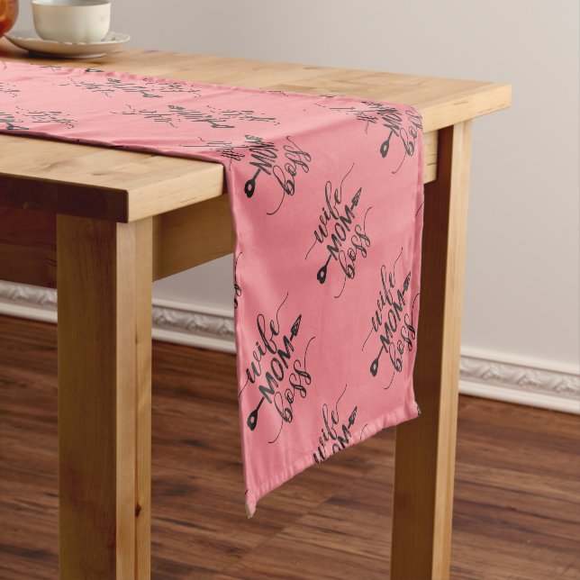 Mother's Day Gift Ideas Wife Mum Boss Short Table Runner (In Situ)