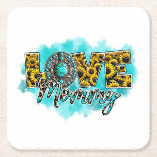 Mother's Day Gift | Love Floral Mummy Square Paper Coaster