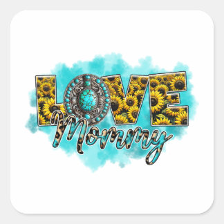 Mother's Day Gift | Love Floral Mummy Square Sticker