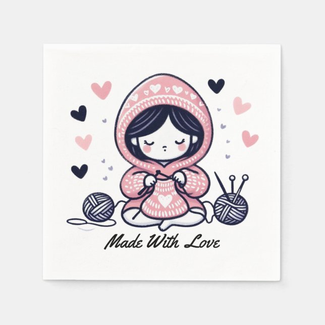 Mother's Day Gift | Made With Love Napkin (Front)