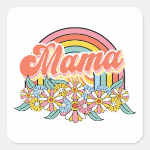 Mother's Day Gift Mama Floral Square Sticker