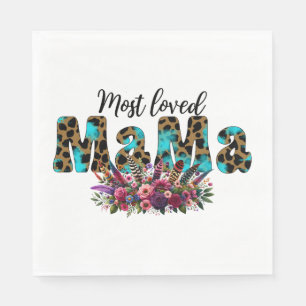 Mother's Day Gift   Most Loved Mama Napkin