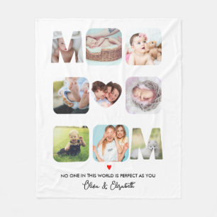 Mothers Day Gift Mum Birthday Family Photo Custom  Fleece Blanket