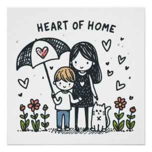 Mother's Day Gift   Mum Is Heart Of Home Poster