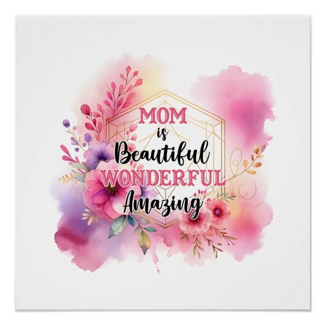 Mother's Day Gift | Mum Is Wonderful Poster (Front)
