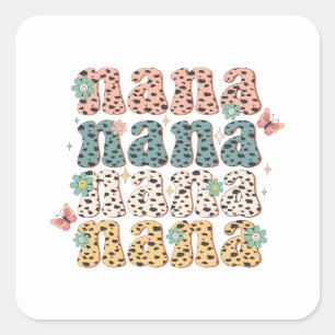 Mother's Day Gift   Nana Flower Square Sticker