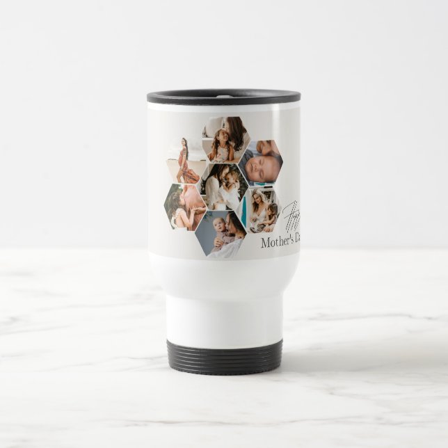 Mother's Day Gift Personalised MOMMY Photo Collage Travel Mug (Center)