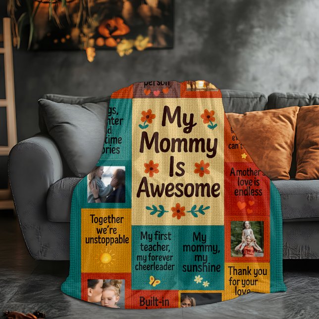 Mother's Day Gift Photo Collage Message  Sherpa Blanket (Creator Uploaded)
