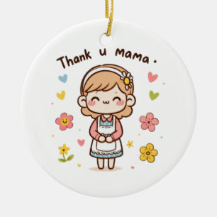 Mother's Day Gift   Thank You Mama Ceramic Tree Decoration