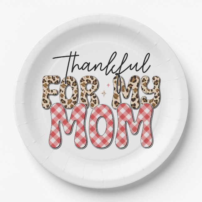 Mother's Day Gift | Thankful For My Mum Paper Plate (Front)