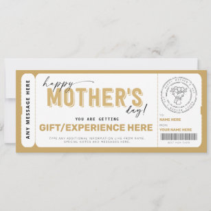 Mother's Day Gift Ticket Certificate Template