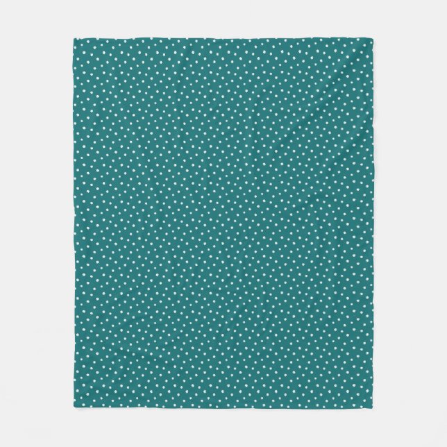Mother's Day Gift | Tiny Daisies On Teal Fleece Blanket (Front)