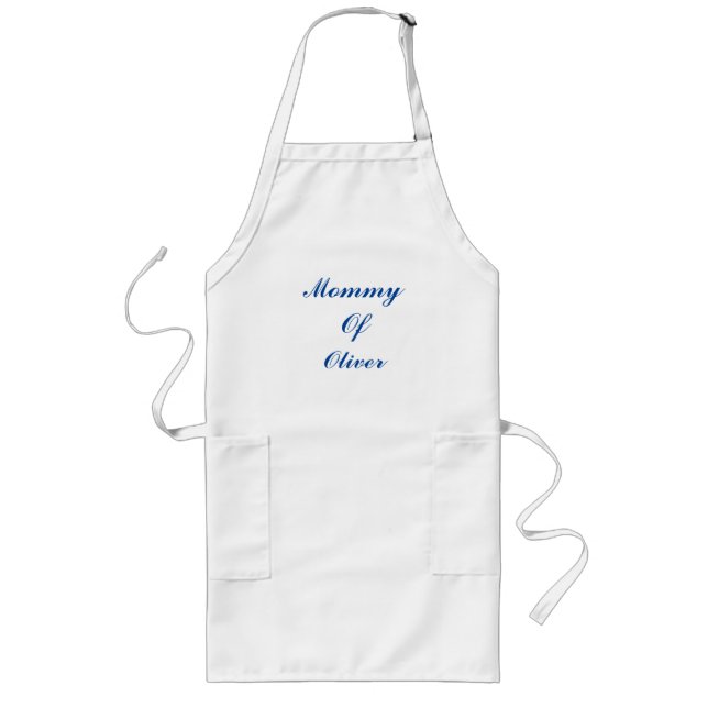 Mother's Day Gifts For Mum Blue White Custom Name Long Apron (Front)