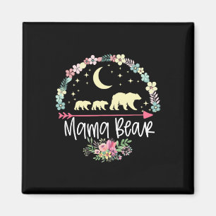 Mothers Day Gifts Mama Bear With 2 Cubs Cute Flowe Magnet