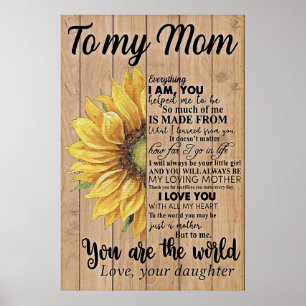 mothers day gifts, to my mum loving poster