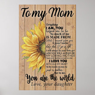 mothers day gifts, to my mum loving poster