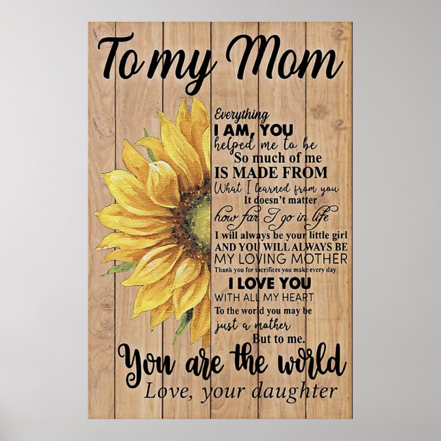 mothers day gifts, to my mum loving poster (Front)
