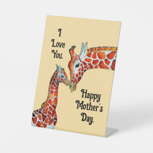 Mother's Day Giraffes Pedestal Sign