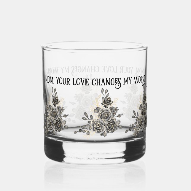 Mother's Day Glass with Sentimental Quote and Blac (Front)