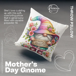 Mother's Day Gnome Throw Pillow