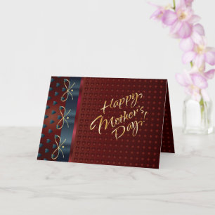 Mother's Day Gold Lettering Elegant Purple Hearts Card