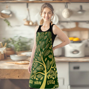 Mother's Day Gold Tree Of Life Best Mum Ever Chef Apron
