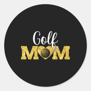 Mother's Day Golf Mum Funny Sport Golf Lover  Classic Round Sticker